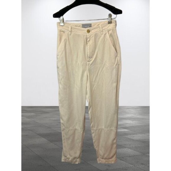 FRAME High-Rise Casual Pants Cream Color 4 Pockets Size 2 - Picture 1 of 10